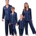 thumbnail image 1 of Fgnfyis Family Christmas Pajamas Silk Satin Striped Long Sleeve Button Down Soft 2 Piece Pajamas Set Sleepwear Loungewear, 1 of 5