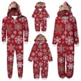 thumbnail image 1 of Fgnfyis Family Matching Christmas Pajamas Red Snowflake Print Zipper Hooded Long Sleeve Soft Cozy 2 Piece Pajamas Set Tops Pants Sleepwear, 1 of 6