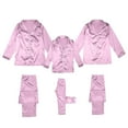 thumbnail image 1 of Fgnfyis Family Matching Outfits Silk Satin Solid Long Sleeve Button Down Soft Cozy 2 Piece Pajamas Set Sleepwear Loungewear, 1 of 9