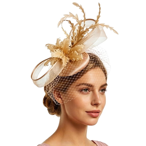 Fgnfyis Fascinator for Women Elegant Wedding Tea Party Ladies Day Floral Fascinator Hat Headdress Hair Accessories for Women Yellow One Size