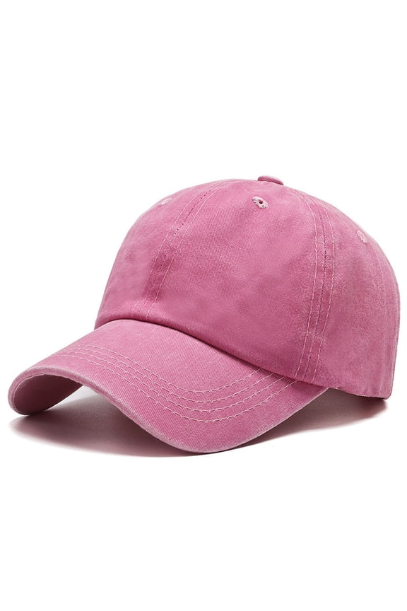 Fashionable Heart Embroidered Baseball Cap Pure Washed Adjustable Low Profile Unstructured Dad Hat for Outdoor Casual Wear Pink One Size