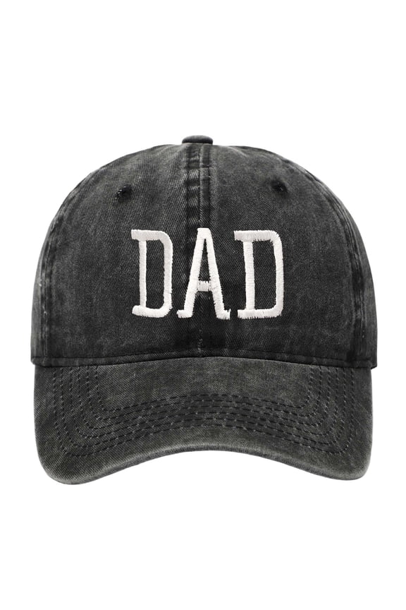Fathers Day DAD Embroidered Baseball Cap Custom Printed Design For Dad Black One Size