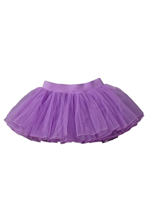 Girls Ballet Dance Performance Tutu Skirt Layered Flared Party Wear for Toddler Kids Youth with Soft Elastic Waistband Purple 6-7 Years
