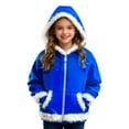 thumbnail image 1 of Fgnfyis Girls Full Zip Hoodie Hooded Sweatshirt with Front Pockets Soft Cozy Pullover Jacket for Casual Outdoor Wear Blue 12-13 Years, 1 of 6