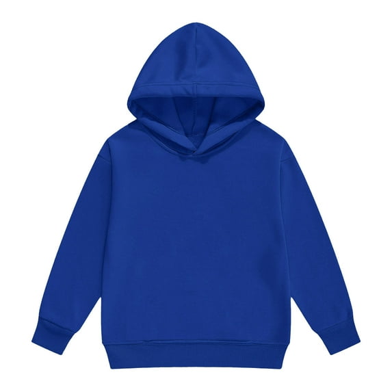Fgnfyis Girls Hoodie Long Sleeve Solid Color Pullover Top for Kids and Tweens Casual Wear Comfortable Everyday Sweatshirt Blue 8-9 Years