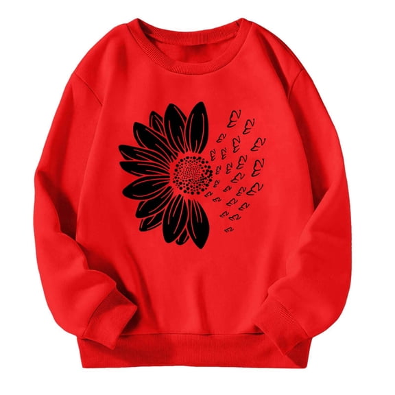 Fgnfyis Girls Long Sleeve Loose Fit Pullover Hoodies for Teens Casual Top Oversized Hoodie for Everyday Wear Comfortable Outfits Watermelon Red 3-4 Years
