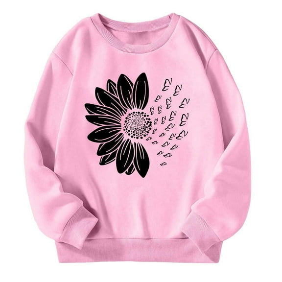 Fgnfyis Girls Long Sleeve Loose Fit Pullover Hoodies for Teens Casual Top Oversized Hoodie for Everyday Wear Comfortable Outfits Pink 3-4 Years