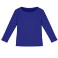 thumbnail image 1 of Fgnfyis Girls Long Sleeve Shirts Ribbed Stretch Tee Slim Fit Basic Top Comfortable Kids Shirt Girls Summer Tops Dark Blue 15-16 Years, 1 of 3