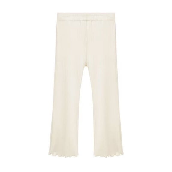 Fgnfyis Girls Pants Children Summer Thin Ice Silk Flared Pants Casual Versatile Western Style for Kids Trousers for Kids White 7-8 Years