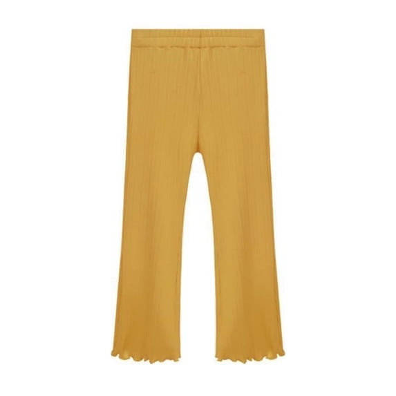 Fgnfyis Girls Pants Children Summer Thin Ice Silk Flared Pants Casual Versatile Western Style for Kids Trousers for Kids Yellow 6-12 Months