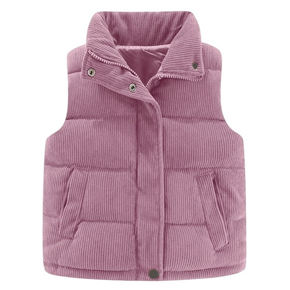 Fgnfyis Girls Quilted Vest Winter Warm Padded Sleeveless Jacket Outerwear for Toddlers and Kids Cozy Soft Windproof Cold Weather Fashion Pink 11-12 Years