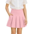 thumbnail image 1 of Fgnfyis Girls School Uniform Skirt Pleated High Waist Stretch Sports Casual with Pockets Girls Skirts Pink 140/11Y, 1 of 5