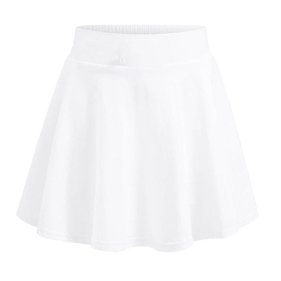 Fgnfyis Girls Skirt Casual Athletic Skater Summer Solid Color Stretch Waist Comfortable Play Short Tennis Skirts White 11-12 Years