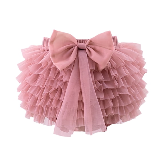 Fgnfyis Girls Skirt Summer Pommel Tutu Dress Solid Color Cover Skirts Cute Baby Mesh Pink 3-4 Years