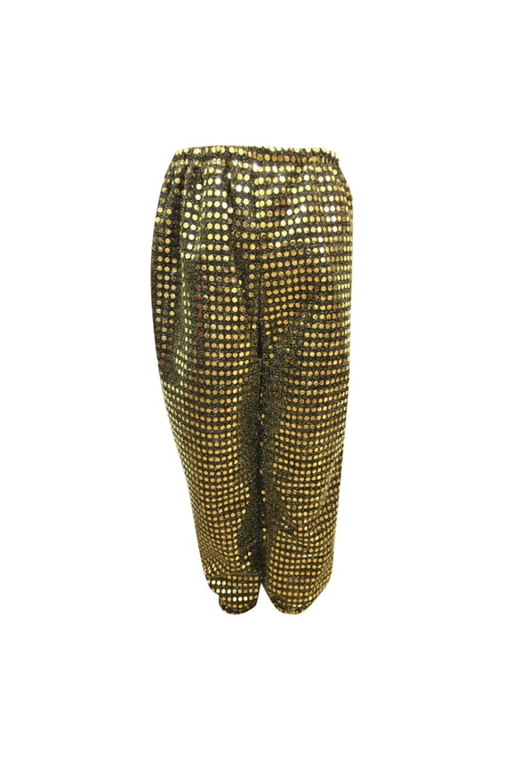 Girls Sparkly Loose Fit Jazz Hop Street Dance Performance Pants Harem Trousers Wear for Kids Gold 5-6 Years