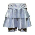 thumbnail image 1 of Fgnfyis Girls Sparkly Sequin Performance Dance Dress with Tutu Skirt and Built-In Shorts for Play Party Occasions Silver 8-9 Years, 1 of 1