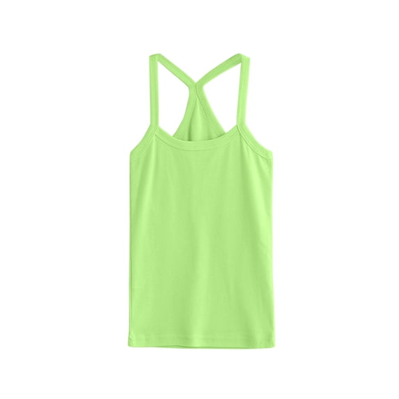 Fgnfyis Girls Tank Tops Toddler Kids Girls Dance Tank Top Racerback Crop Top Solid Sleeveless Sports Dance Top Ballet Gymnastics Dancewear Girls Summer Tops Green 6-7 Years