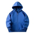 thumbnail image 1 of Fgnfyis Girls Warm Hooded Zipper Jacket Soft Cozy Winter Outerwear Pullover for Toddler Kids Casual Everyday Outfit Blue 8-9 Years, 1 of 1