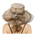 thumbnail image 1 of Fgnfyis Girls Winter Hat Dress Hat with Wide Leaf Flower Bridal Shower Net Sun Hats for Beach and Outdoor Coffee_004, 1 of 5