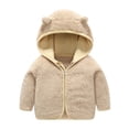 thumbnail image 1 of Fgnfyis Girls Winter Windproof Hooded Coat Jacket Warm Outerwear for Toddler Baby Khaki 3-4 Years, 1 of 1
