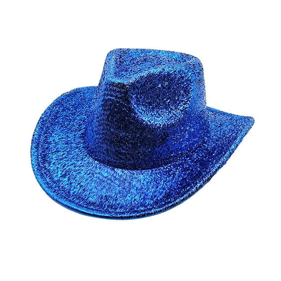 Fgnfyis Gold Western Cowboy Hat Headwear For Men And Women Stage Performance Festival Party Blue M