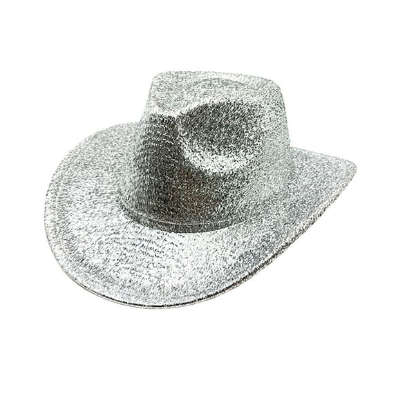 Fgnfyis Gold Western Cowboy Hat Headwear For Men And Women Stage Performance Festival Party Silver M