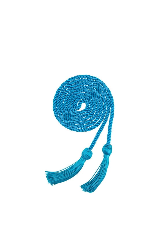 Pure Color Woven Graduation Honor Cord with Double Tassels Academic Stole Neck Sash for Gown and PhD Graduation Durable and Formal Sky Blue