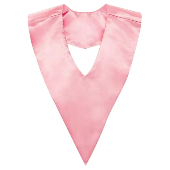Fgnfyis Graduation V Shaped Scarf Stole and Ceremonial Satin Ribbon for Adult Graduation Solid Color Accessory Pink
