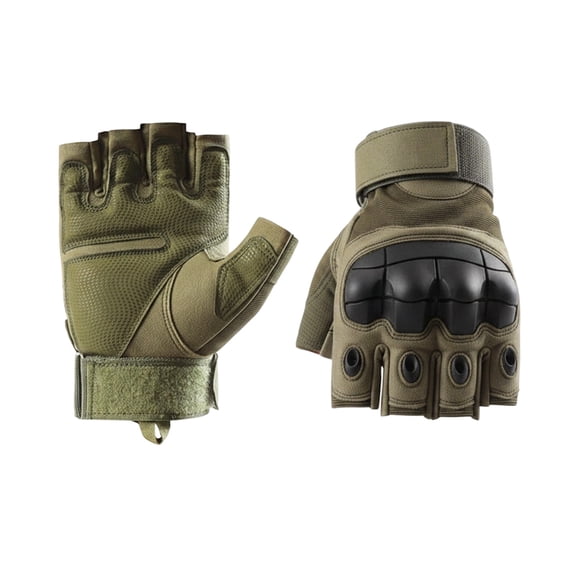 Fgnfyis Gym Gloves for Men Adult Outdoor Sports Cycling Breathable Touchscreen Half Finger Shockproof Mittens Army Green XL
