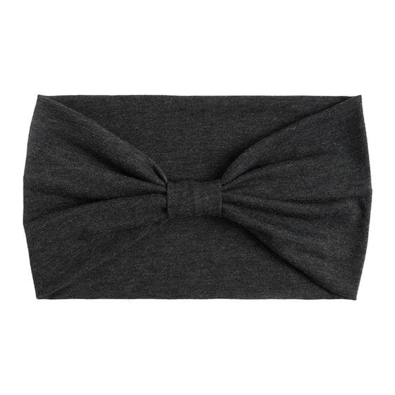 Fgnfyis Hair Bandana Solid Color African Boho Wide Knotted Head Wrap Stretchy Sports Sweatband Bandana Knotted Headband for Women Dark Gray One Size