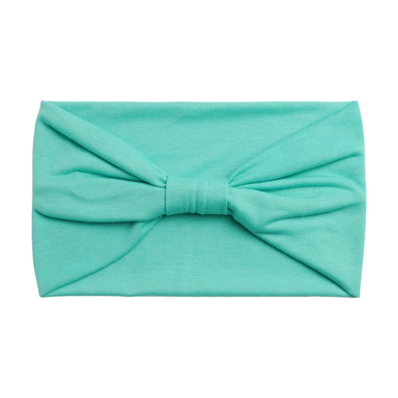 Fgnfyis Hair Bandana Solid Color African Boho Wide Knotted Head Wrap Stretchy Sports Sweatband Bandana Knotted Headband for Women Mint Green One Size