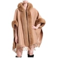 thumbnail image 1 of HJYCHN Hair Scarf for Women Ladies Imitation Collar Hooded Cape Shawl Large Cardigan Scarf Scarves Shawls for Women Khaki One Size, 1 of 8