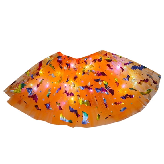 Fgnfyis Halloween for Girls LED Light up Tutu Dancing Ballet Skirt Fancy Party Orange 2-10 Years