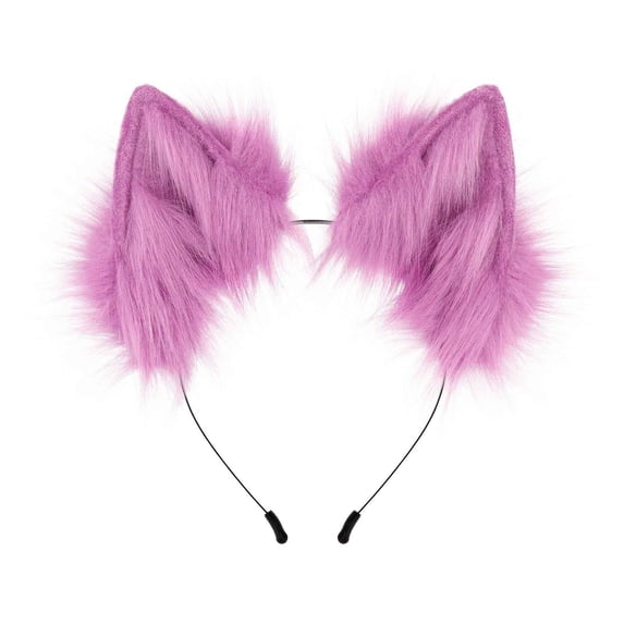Fgnfyis Handmade Wolf Ears Headbands for Women Party Furry Accessories Purple