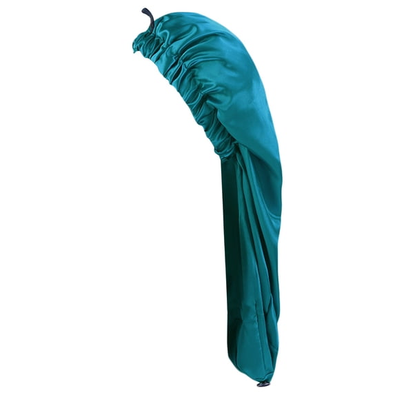 Fgnfyis Hat for Women Satin Lined Long Tail Bonnet Soft Elastic Large Breathable Sleep Cap for Braids Hair Cover Wrap Cap Blue One Size