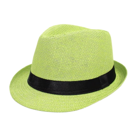 Fgnfyis Hats for Men Summer Casual Breathable Straw Hat Short Brim Sun Hat for Men and Women Protection Green