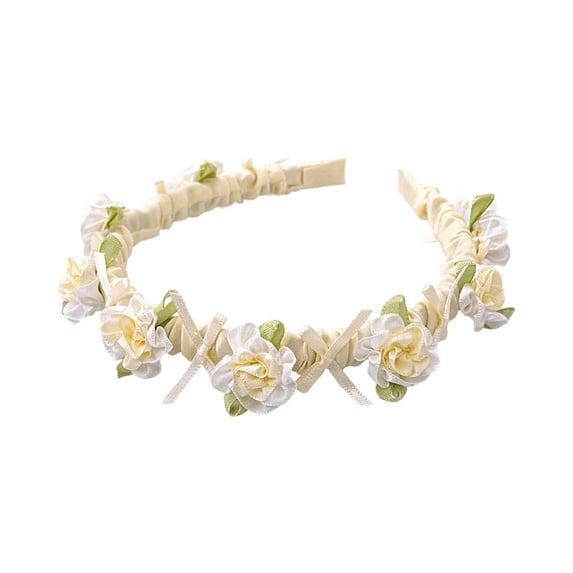 Fgnfyis Headbands for Women Oktoberfest Jasmine Camellia Pearl Fascinator Headband Elegant Hair Accessory Fascinator for Women Beige One Size