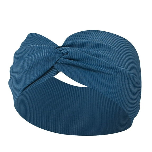 Fgnfyis Headbands for Women Yoga Elastic Hair Bands Workout Running Non Sweat Hair Wrap for Girls and Boys Wicking Navy