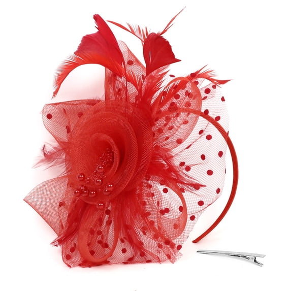 Fgnfyis Headpiece Party Flapper Pearl Bridal Headbands for Women Great Red