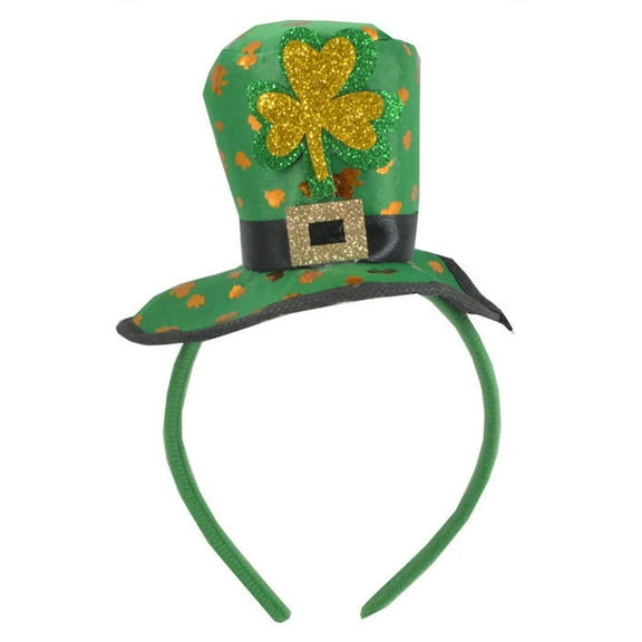 Fgnfyis Heardband Irish Hair Accessories Saint Patrick's Day Green Flower Headband Hat Headdress for Festive Celebrations Green One Size