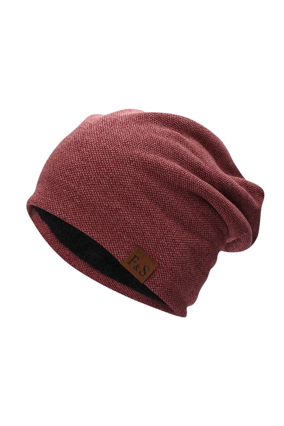 Hedging Confinement Pile Hat, All-Plus Warm Cold Knitted Velvet for Men & Women - Winter Hats for Women Red