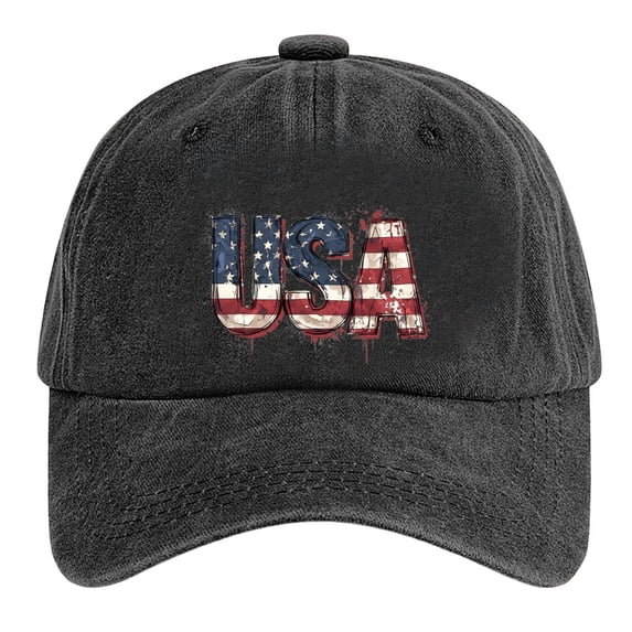 Fgnfyis Independence Day Hat Kids Summer Baseball Caps with Printed Designs Casual Leisure Wear Sun Protection Black