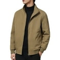 thumbnail image 1 of Fgnfyis Jacket for Men Casual Long Sleeve Zip up Solid Jacket for Daily Wear Outdoor Activities and Riding Spring Autumn Mens Jackets Khaki XXXL, 1 of 4