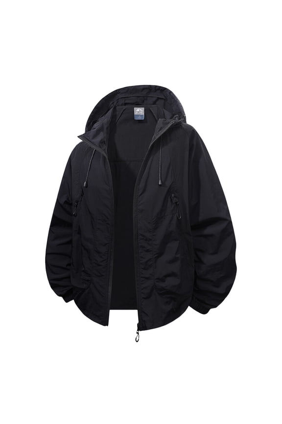 Jacket for Men Summer Sun Protective Clothing for Men and Women Thin Hooded Jacket Upf Shirt Mens Jackets Black XXL