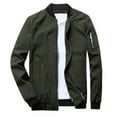 thumbnail image 1 of Fgnfyis Jackets for Men Casual Solid Color Stand Collar Full Zip Long Sleeve Pocket Lightweight Loose Trench Coat Coats for Men Army Green L, 1 of 7