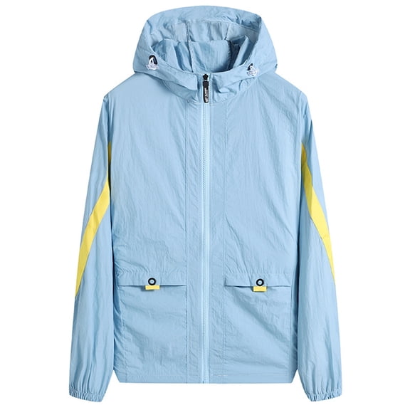 Fgnfyis Jackets for Men Casual Zippered Sun Protective Jacket for Summer Outdoor Activities Breathable and Stylish Mens Winter Coat Blue XL