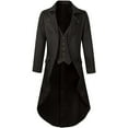 thumbnail image 1 of Fgnfyis Jackets for Men Gothic Tailcoat Stage Play Dress Mens Coats Black XL, 1 of 4