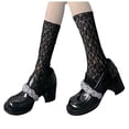 thumbnail image 1 of Fgnfyis Japanese Socks Gothic Knit Long Socks Leg Warmers Gaiters Knee High Socks Winter Ankle Socks Style Black One Size, 1 of 4
