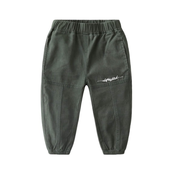 Fgnfyis Kids Cargo Pants Boys Pants Toddlers Comfortable Elastic Waist Casual Outdoor Play Pure Color Loose Fit Breathable Spring Summer Boys Pants Green 7-8 Years