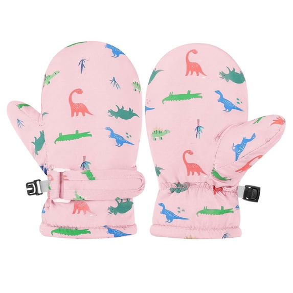 Fgnfyis Kids Ski Gloves Boys Girls Thermal Insulated Mittens Children Cold Weather Outdoor Play Waterproof Pink_002 S